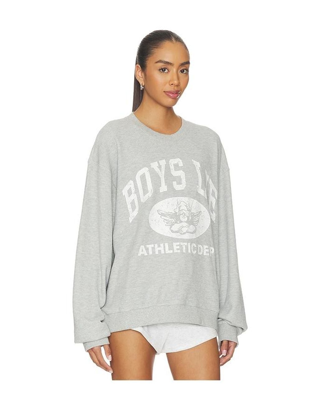 Boys Lie White Athletic Dept V3 Kara Crewneck Sweatshirt