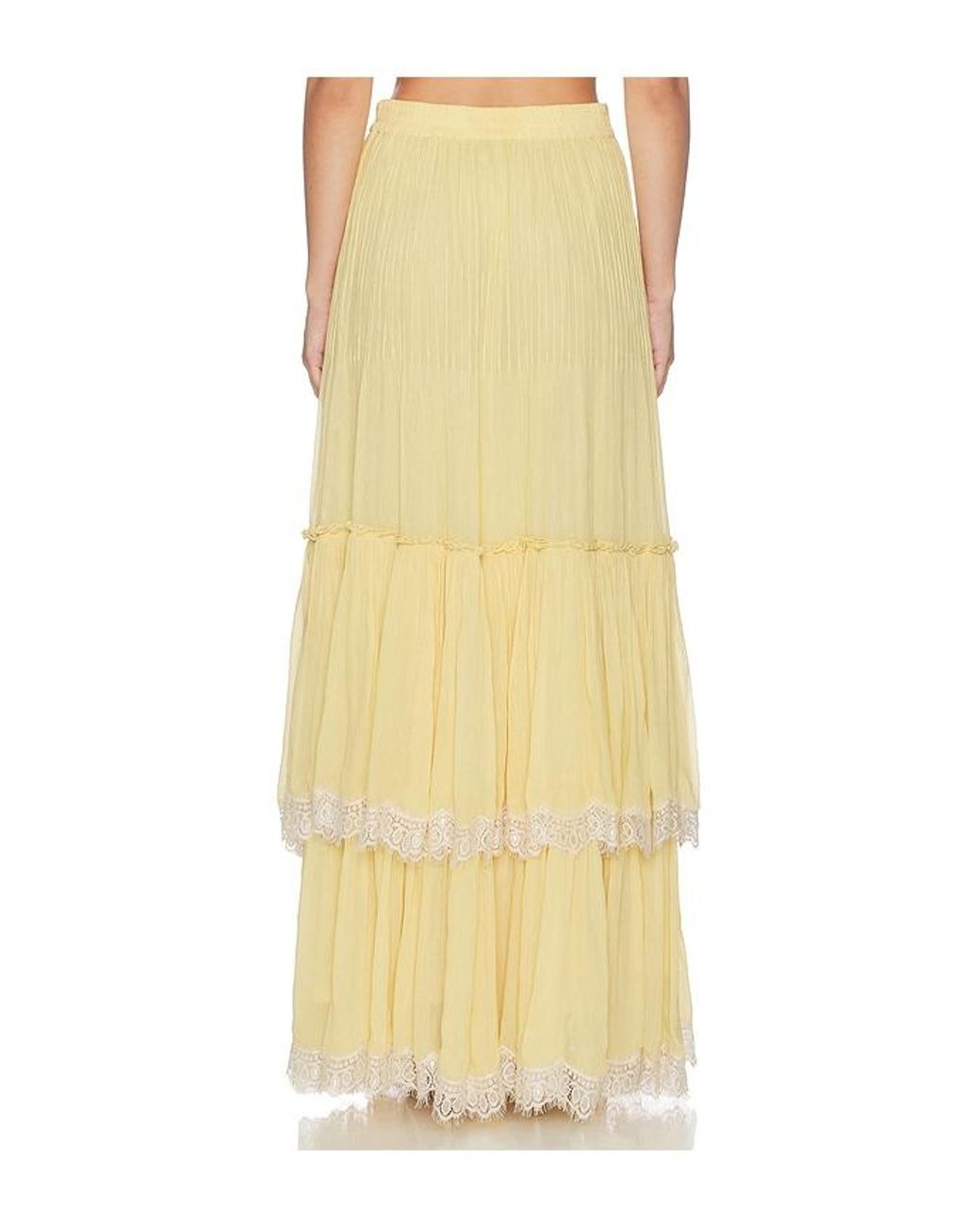 Hemant & Nandita Yellow Pintuck Maxi Skirt