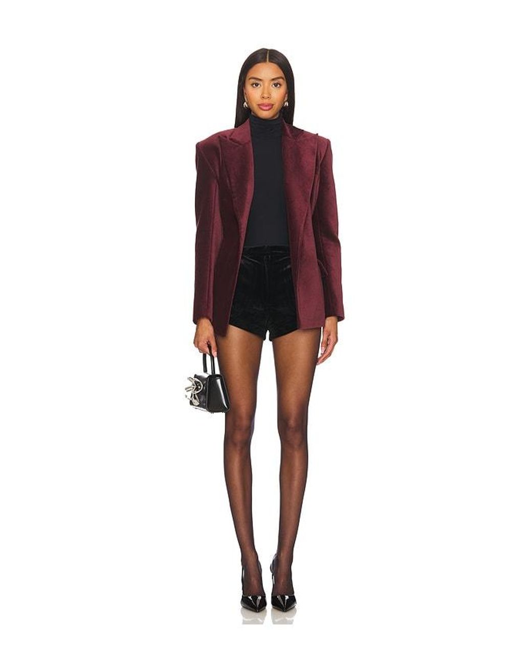 Amanda Uprichard Black Velvet Hot Shorts