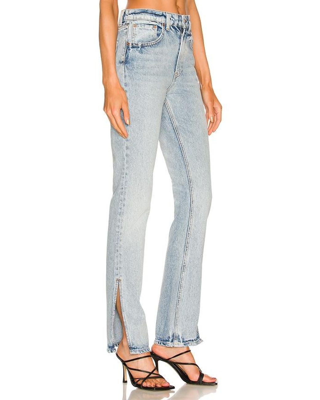 GRLFRND Blue Harlow High Rise Boot Jeans