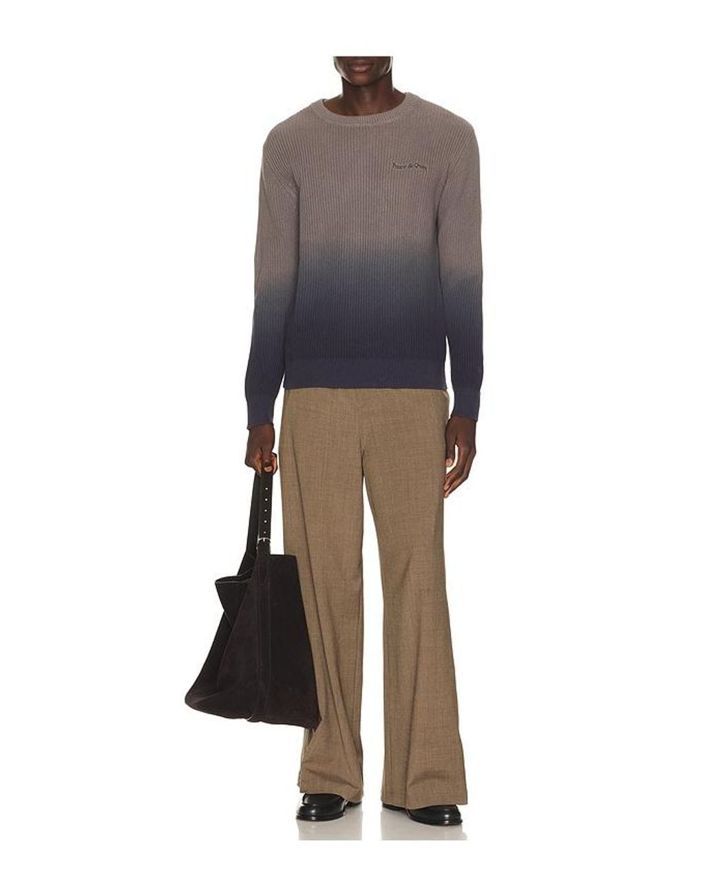 Museum of Peace & Quiet Blue Wordmark Knit Sweater for men