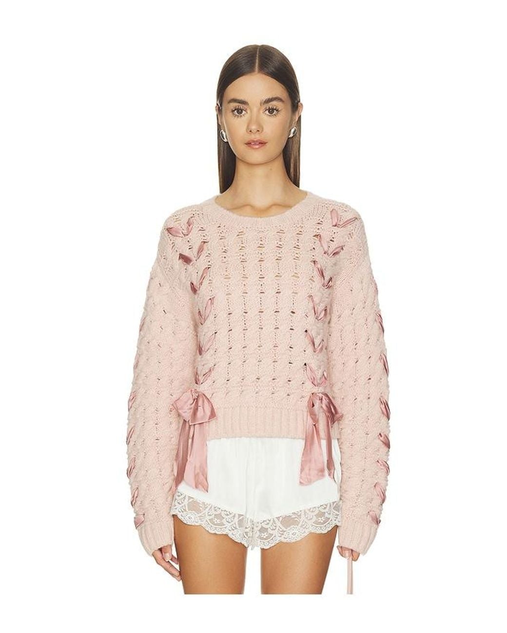 LoveShackFancy Pink Quimby Pullover