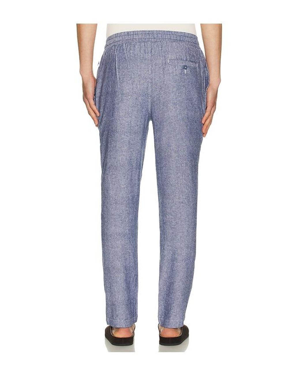 Vintage Summer Blue Linen Pants for men