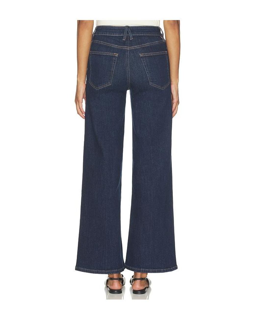 GOOD AMERICAN Blue High Palazzo Ankle Jeans