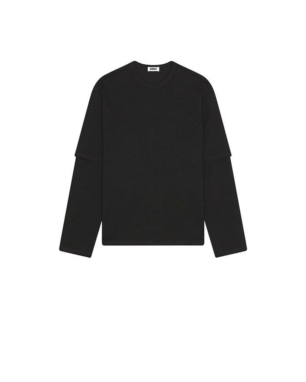 KROST Black Double Layer Long Sleeve Tee for men