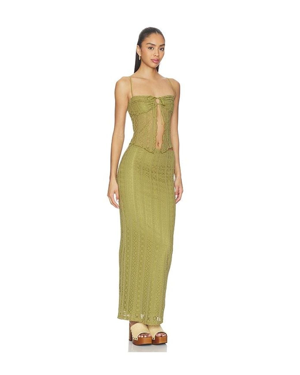 MORE TO COME Green Lali Maxi Skirt Set
