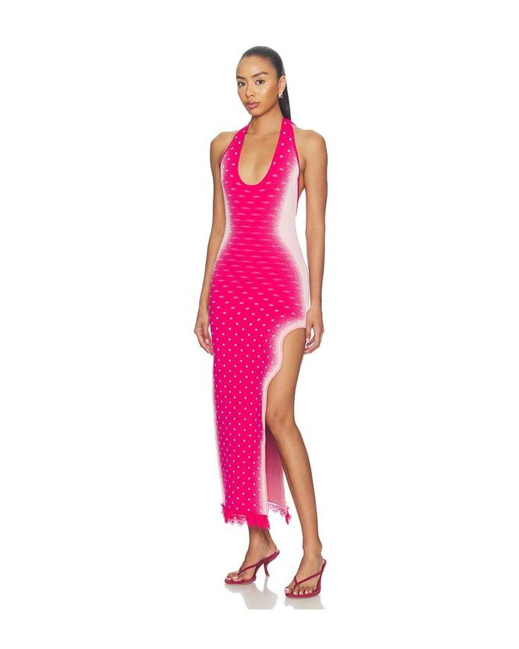 Ph5 Pink Noah Halter Neck Long Dress