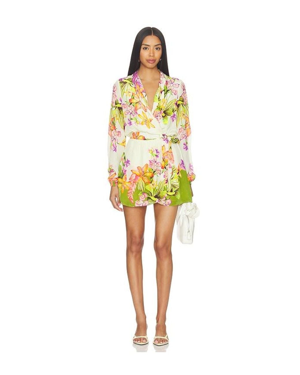 Rococo Sand Yellow Mini Dress With Detachable Belt