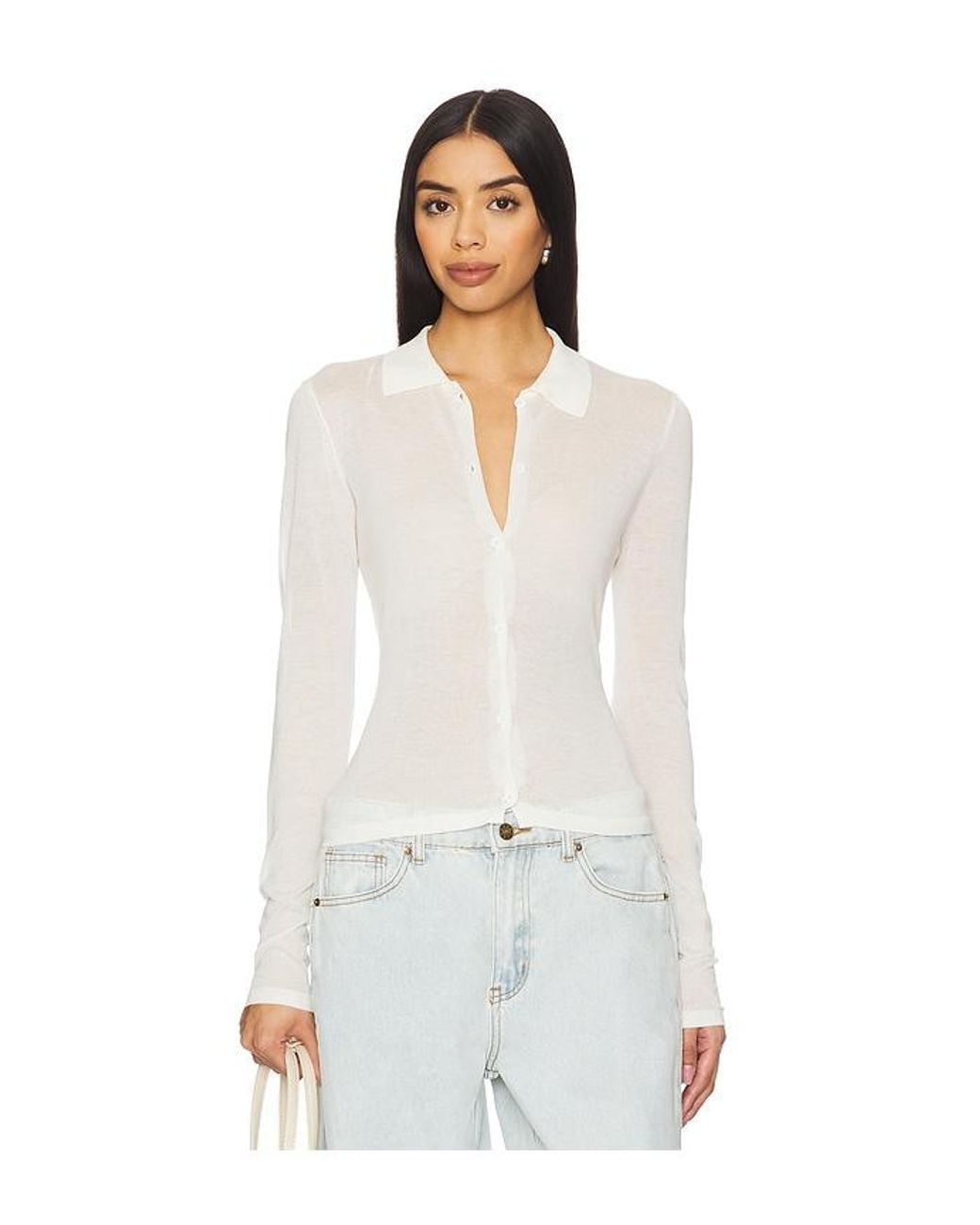 Lioness White Banks Long Sleeve Top