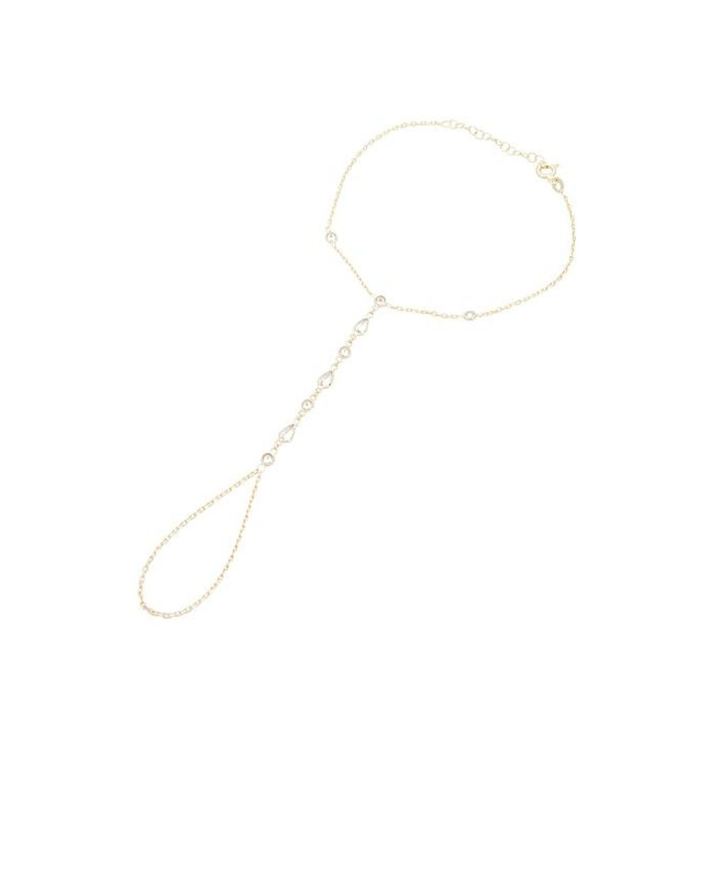 By Adina Eden White Cz Multi-Shape Stone Hand Chain Bracelet