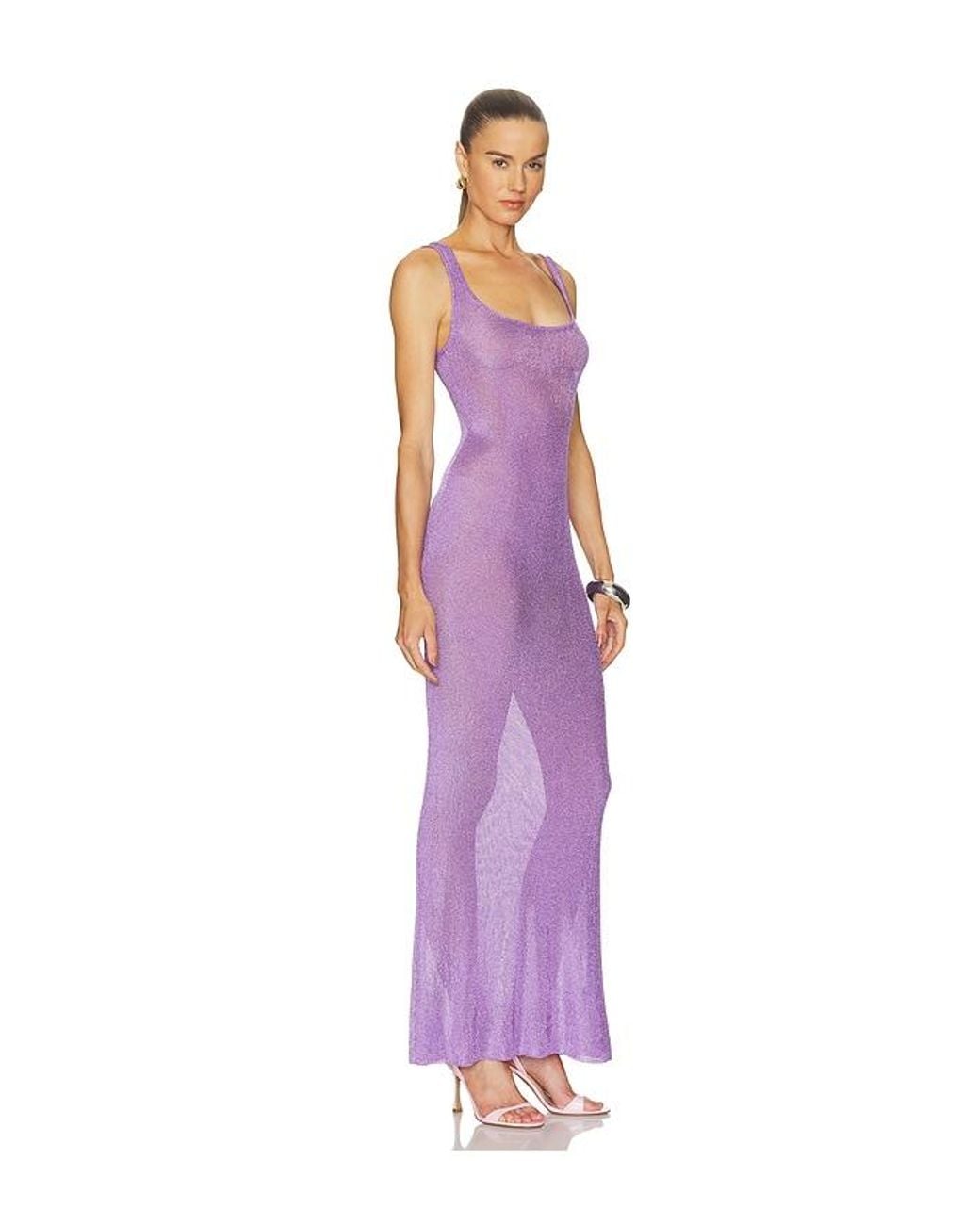 SER.O.YA Purple Martina Metallic Knit Dress