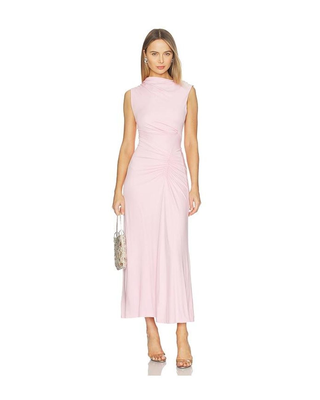 Jonathan Simkhai Pink Acacia Draped Jersey Dress