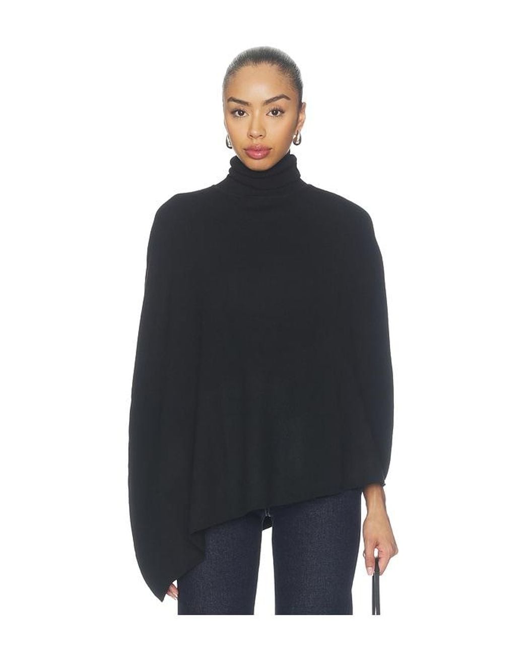 ALL THE WAYS Black Frankie Knit Poncho