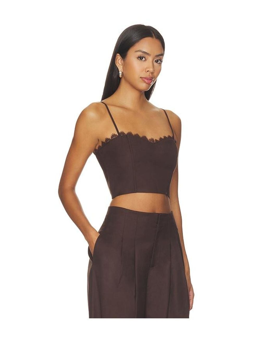 Hevron Brown Bella Bustier Top