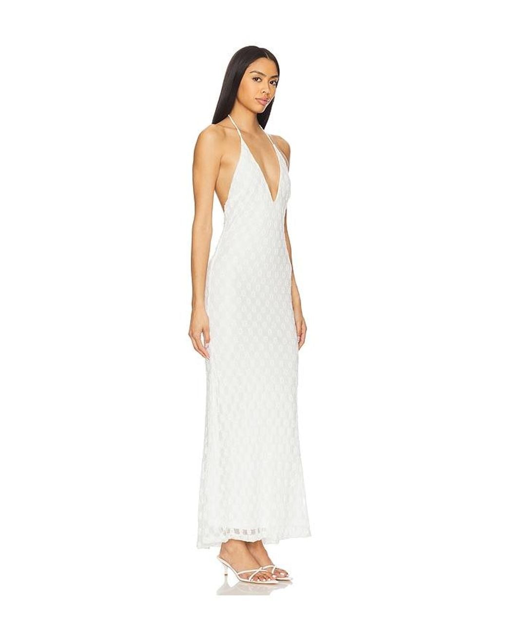 Bardot X Revolve Adoni Halter Mesh Midi Dress in White | Lyst