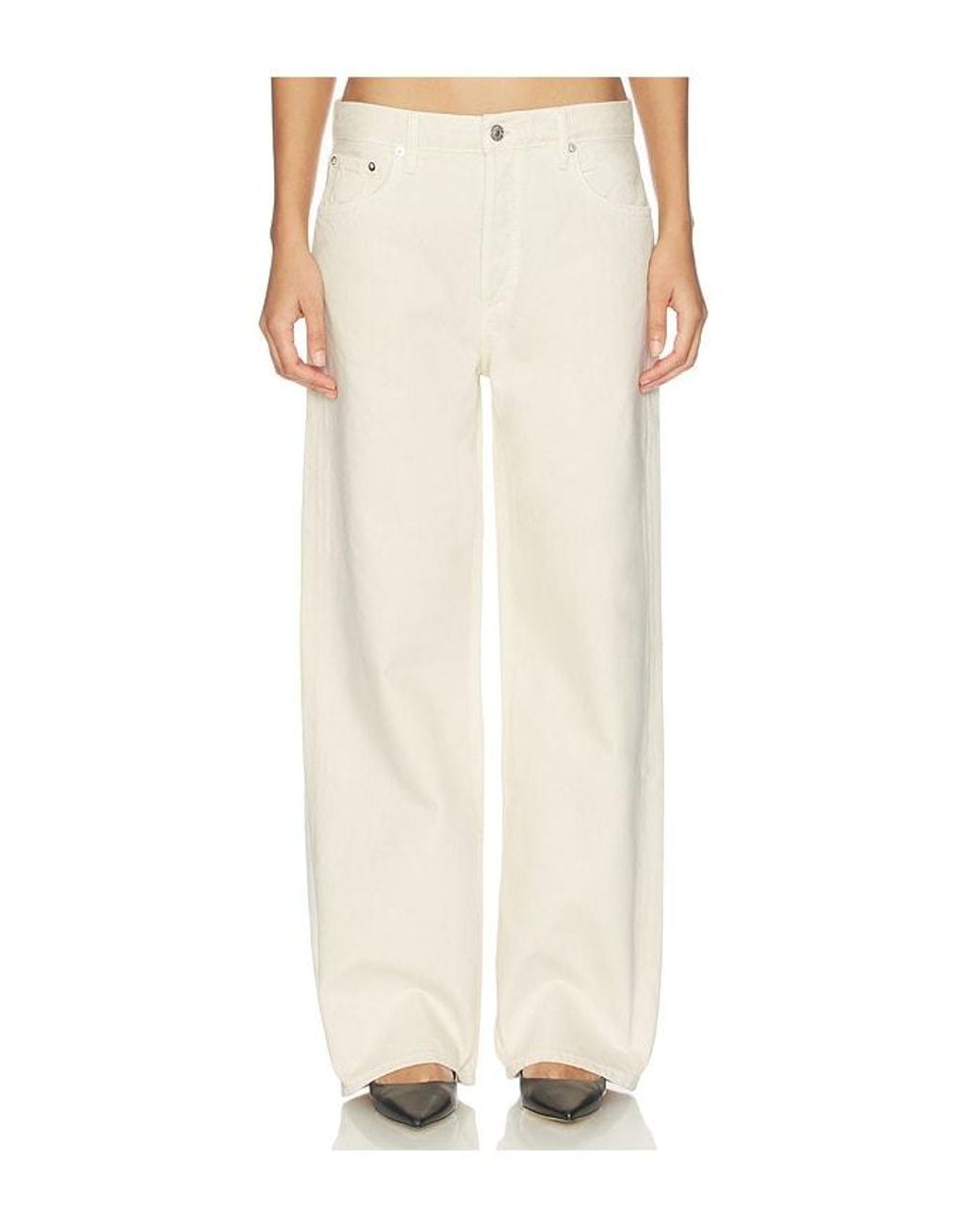 Agolde White Low Slung Baggy Jeans