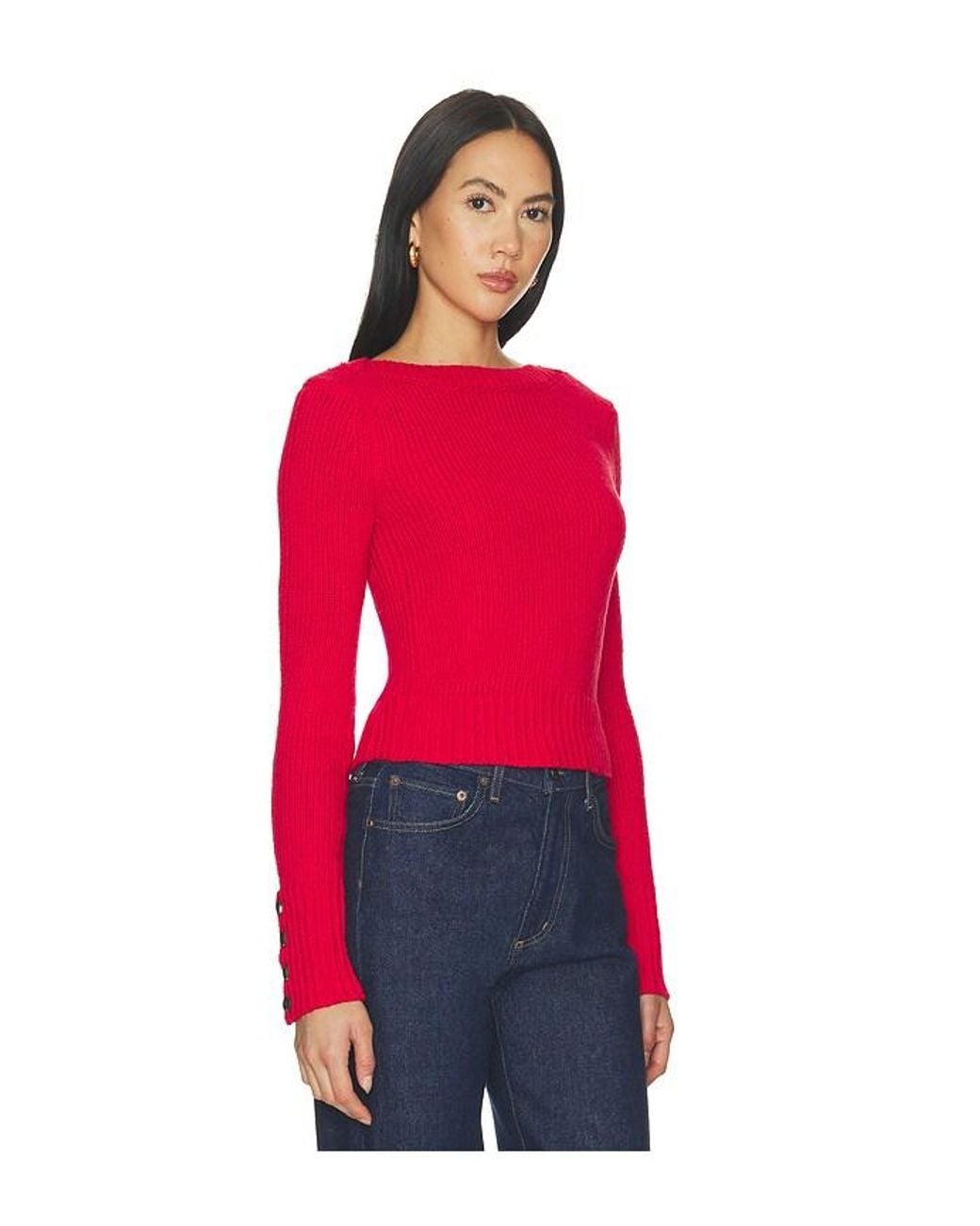 Free People Red Mila Pullover