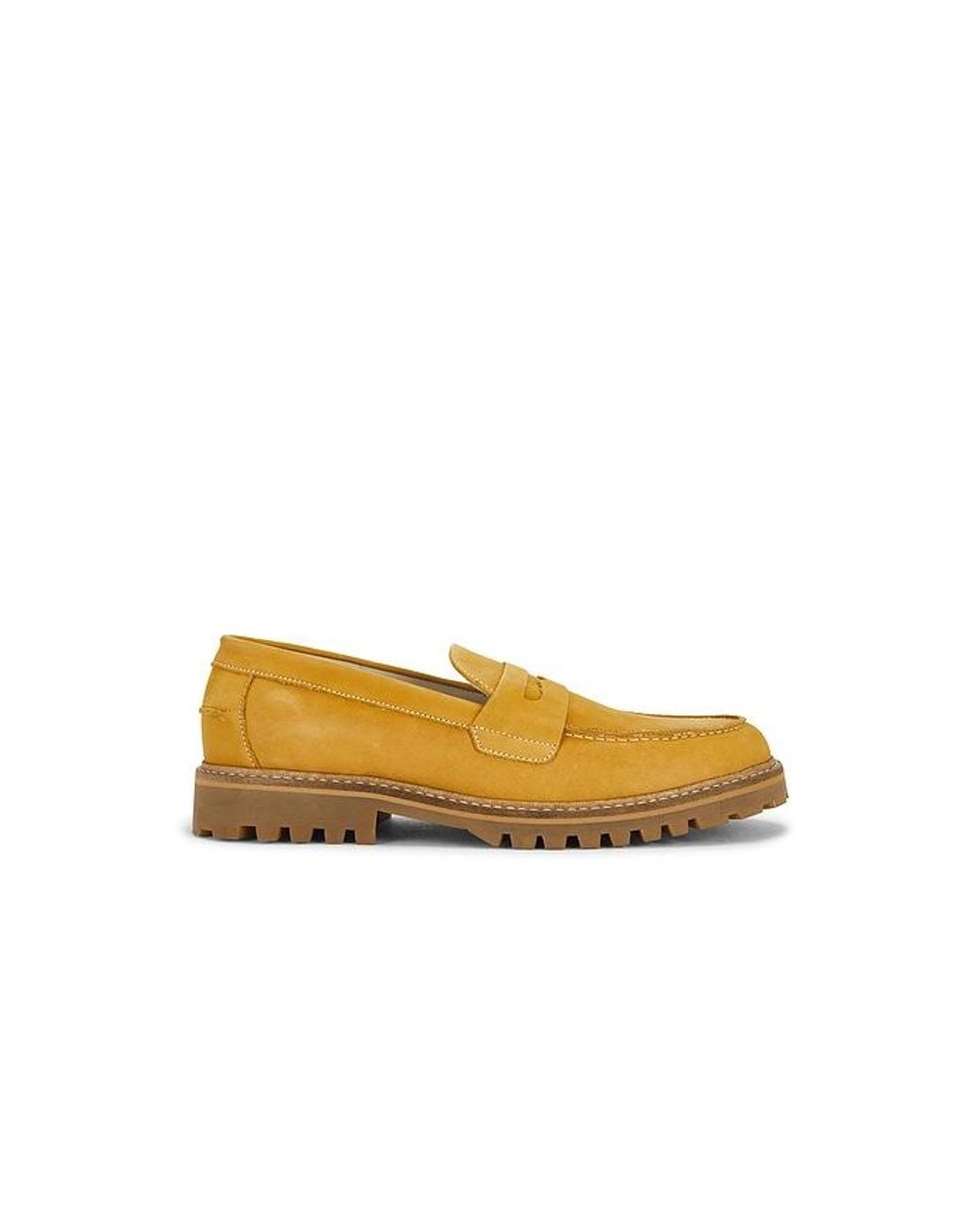 Duke & Dexter Yellow Wilde Nubuck Lug Loafer for men