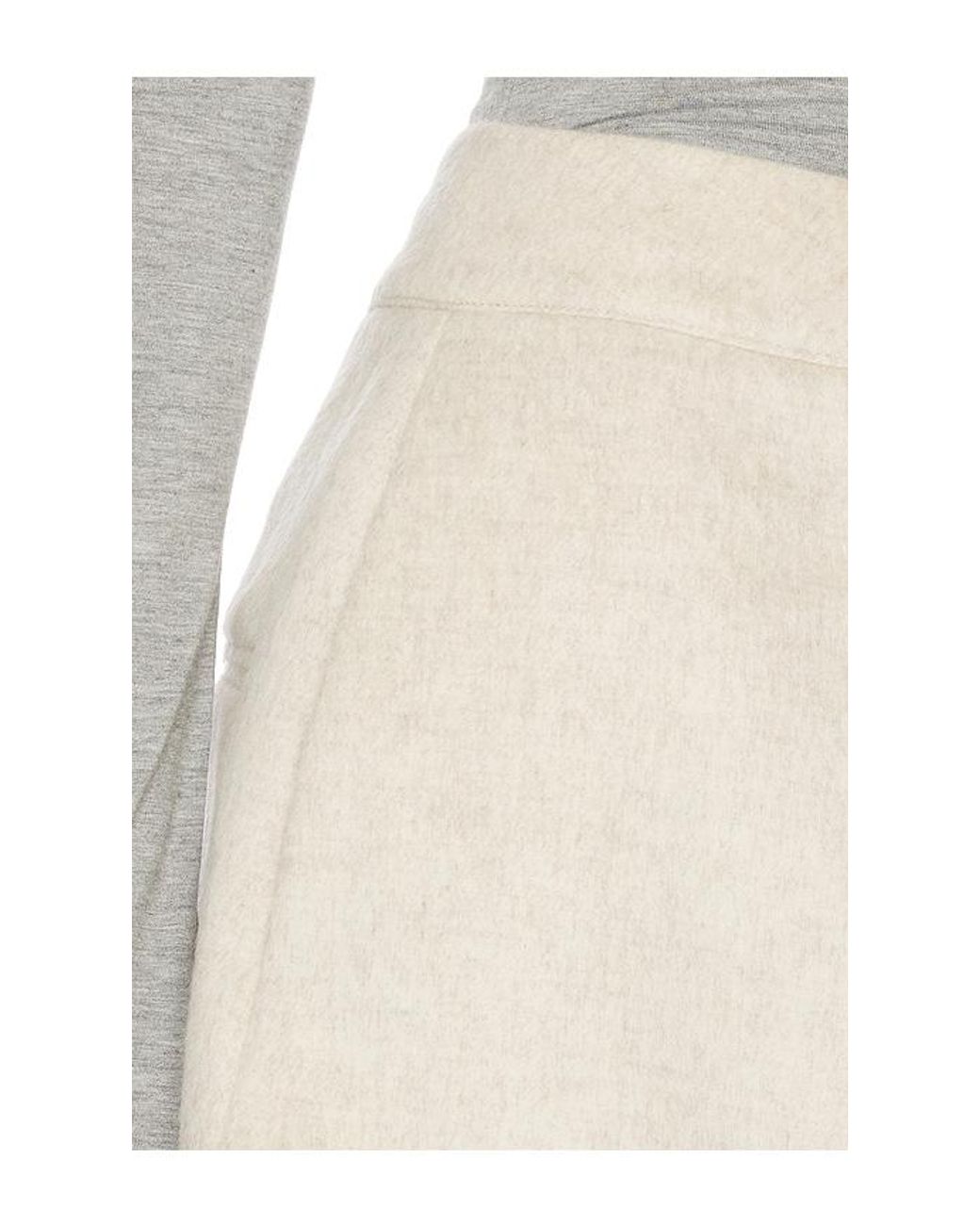 AEXAE White Cashmere Wool Blend Mini Skirt