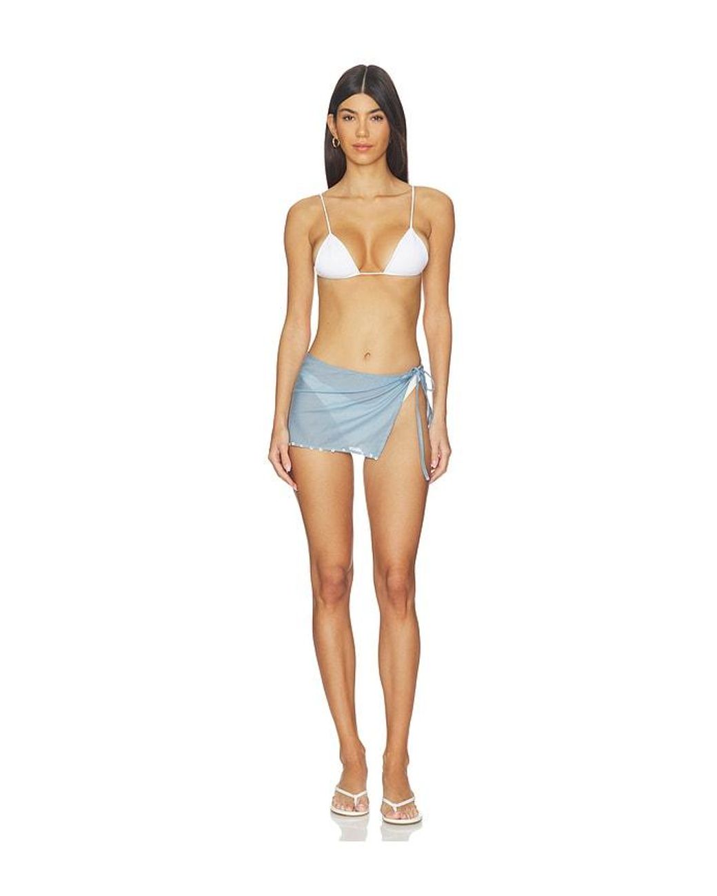 Lovers + Friends Blue Bartlett Wrap Mini Skirt