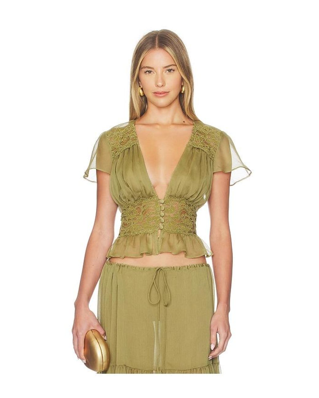 Arcina Ori Green Sabrina Top