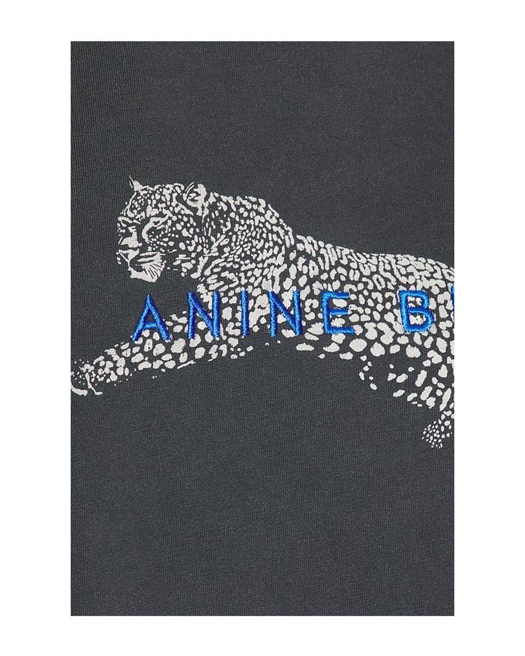 Anine Bing Blue Cade Tee Leopard