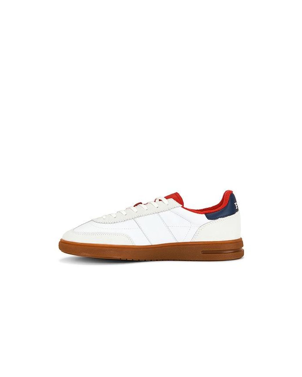 Polo Ralph Lauren White Bedford Leather & Suede Low Top Sneaker for men