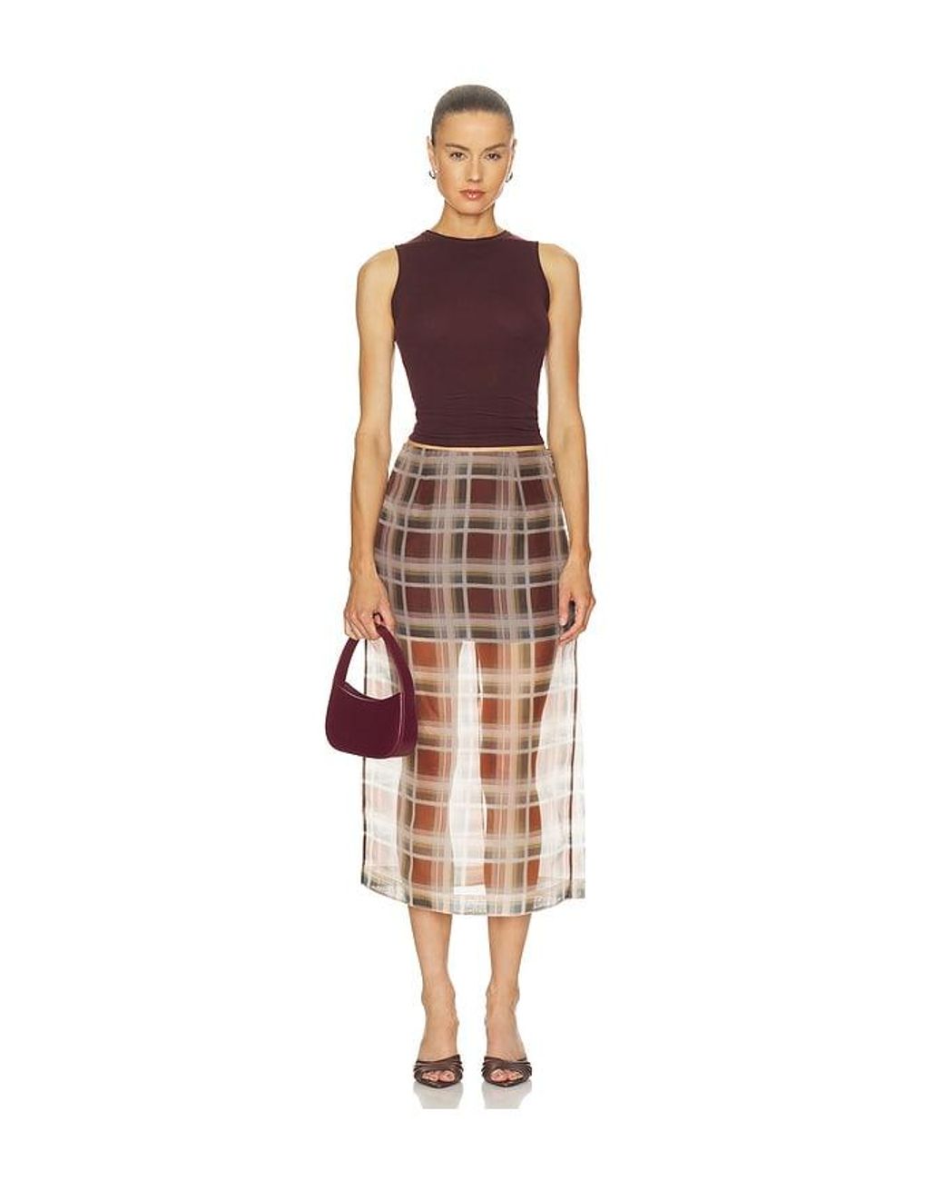 FRAME Multicolor The Plaid Organza Skirt