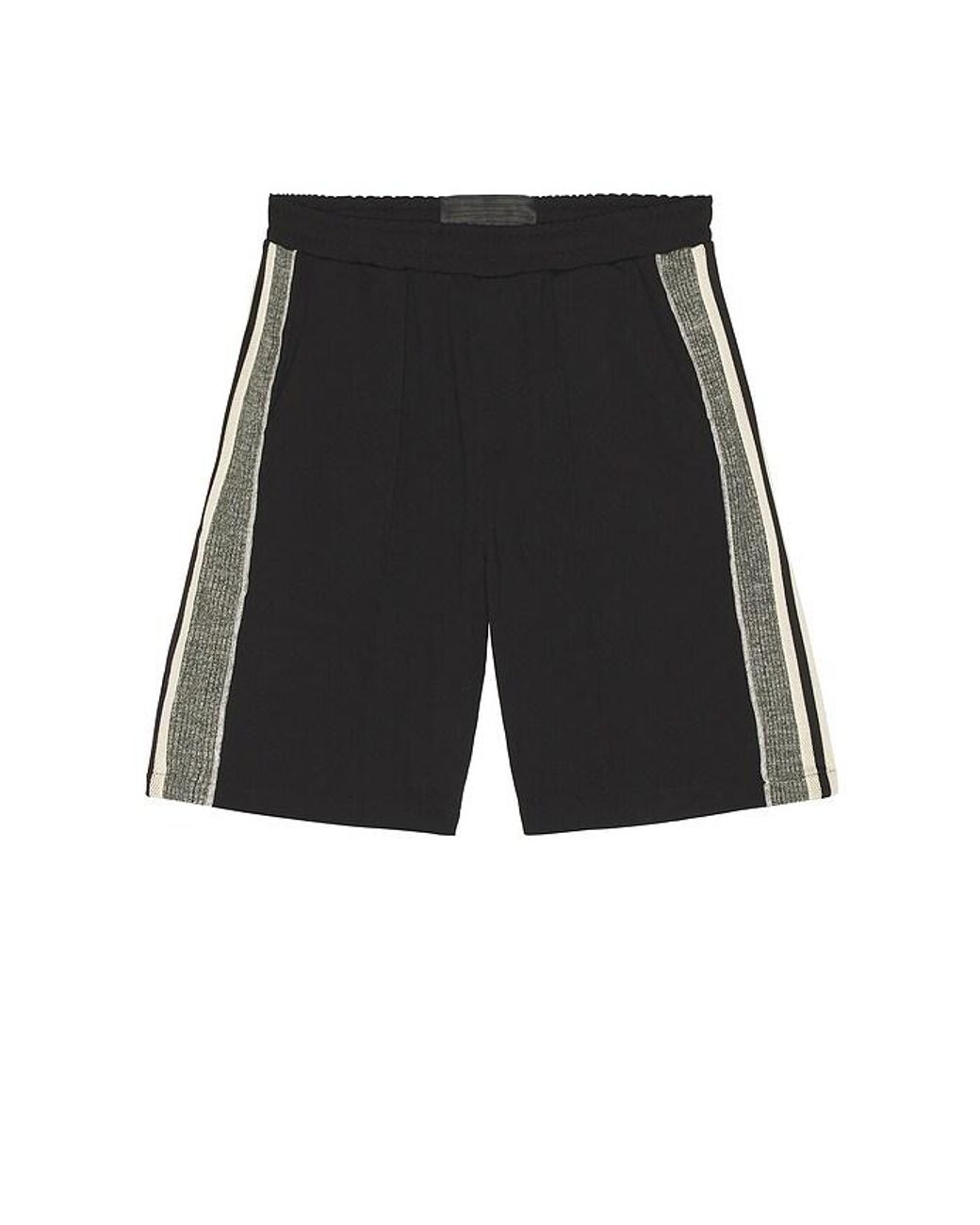 JUNGLES Black Knit Panel Shorts for men