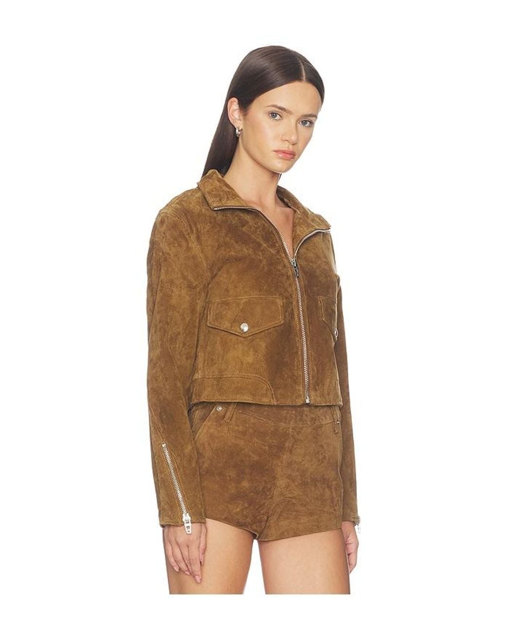 Blank NYC Brown Suede Moto Jacket