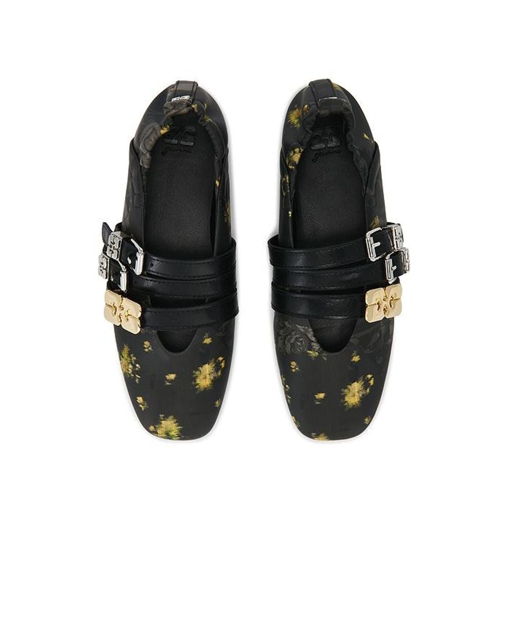 Ganni Black Sue Triple Ballerina