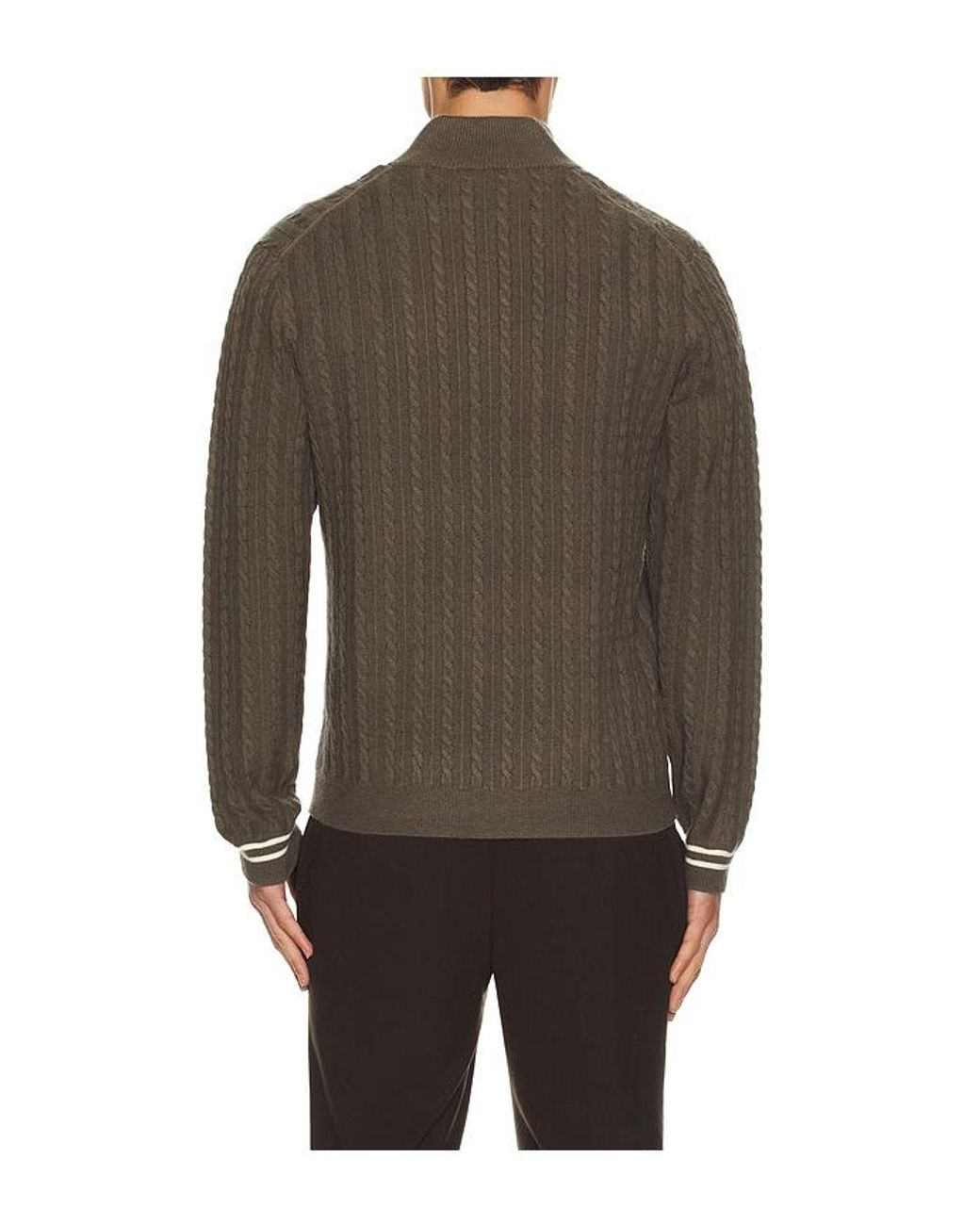 Reiss Brown Tuscano Quarter Zip Sweater for men