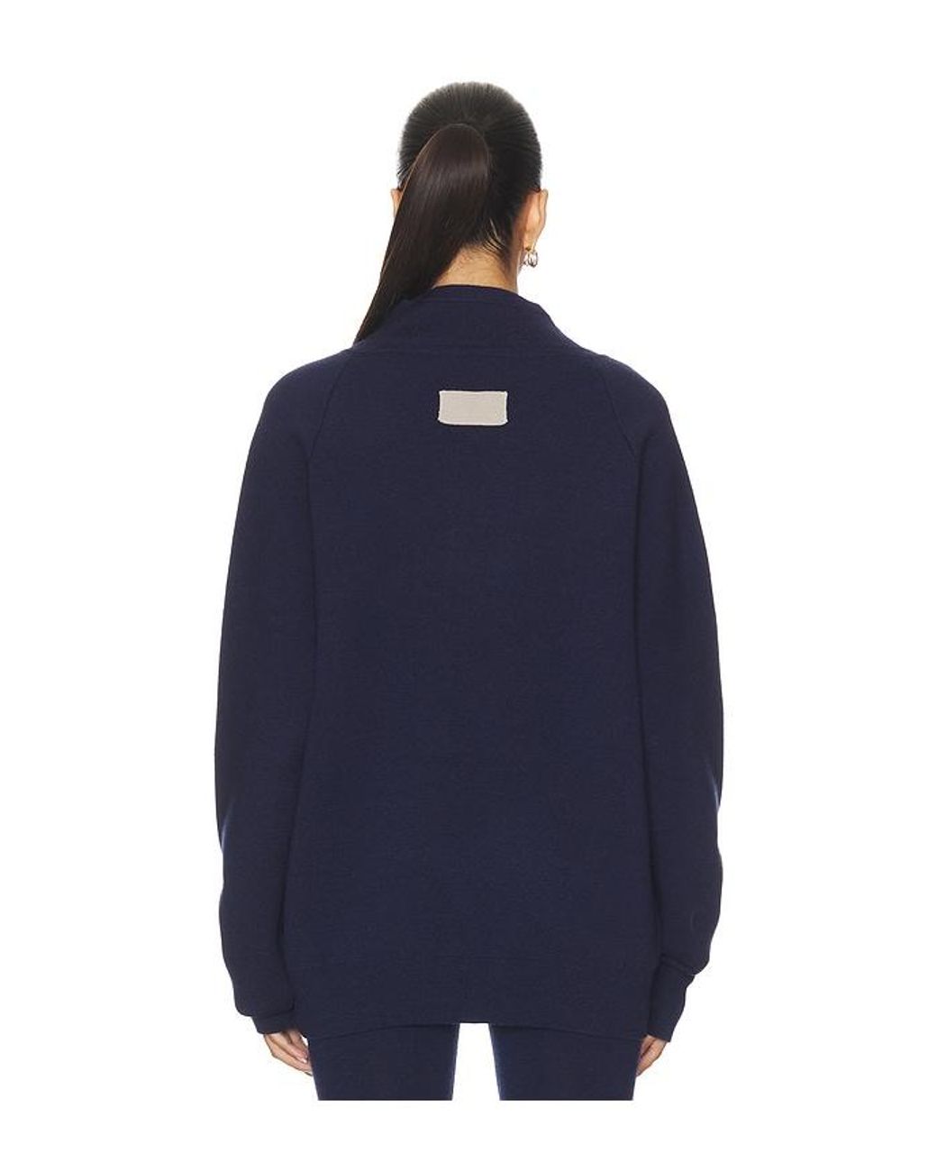 AYA MUSE Blue Knit Henley Sweater