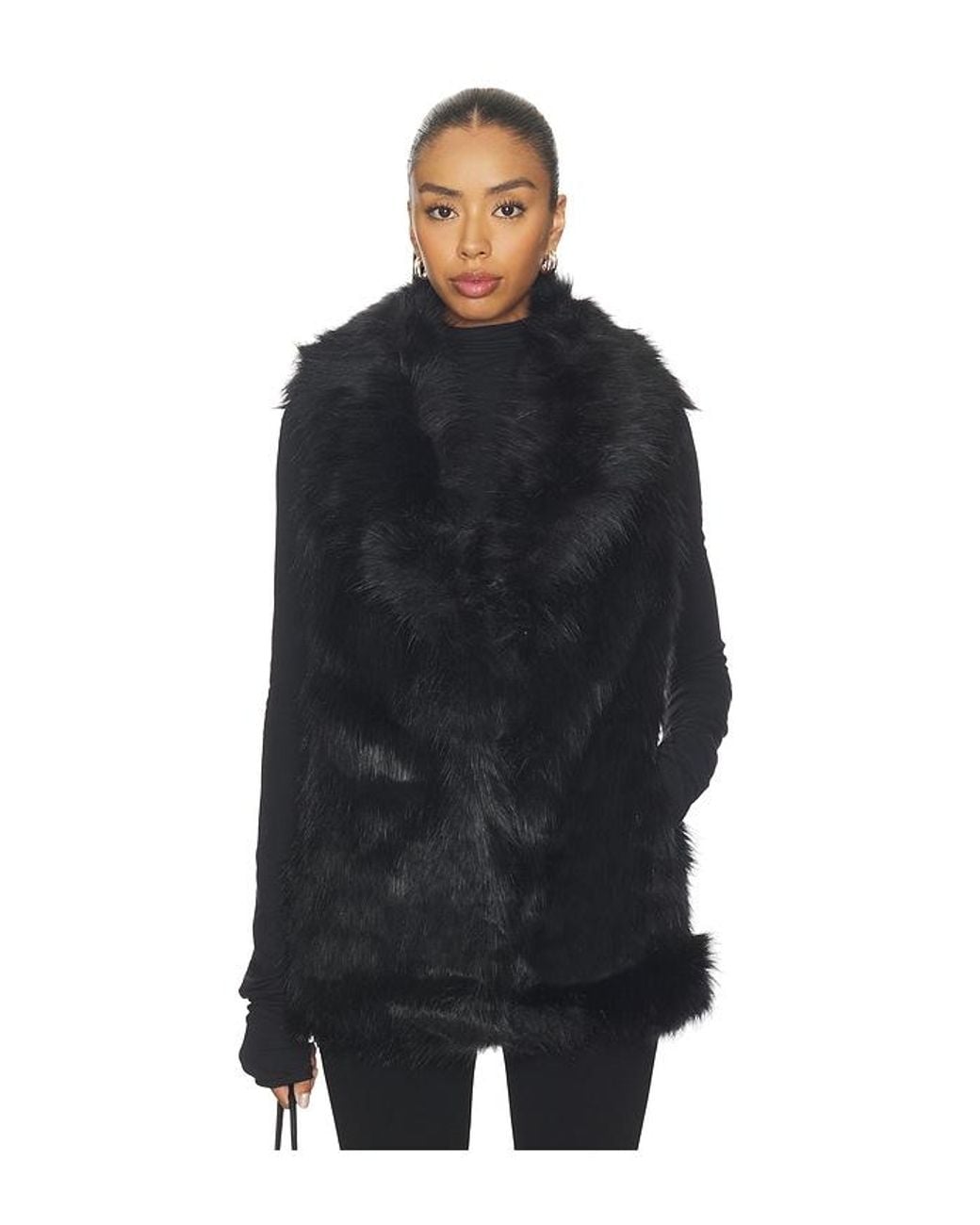 Unreal Fur Black Premium Rose Vest