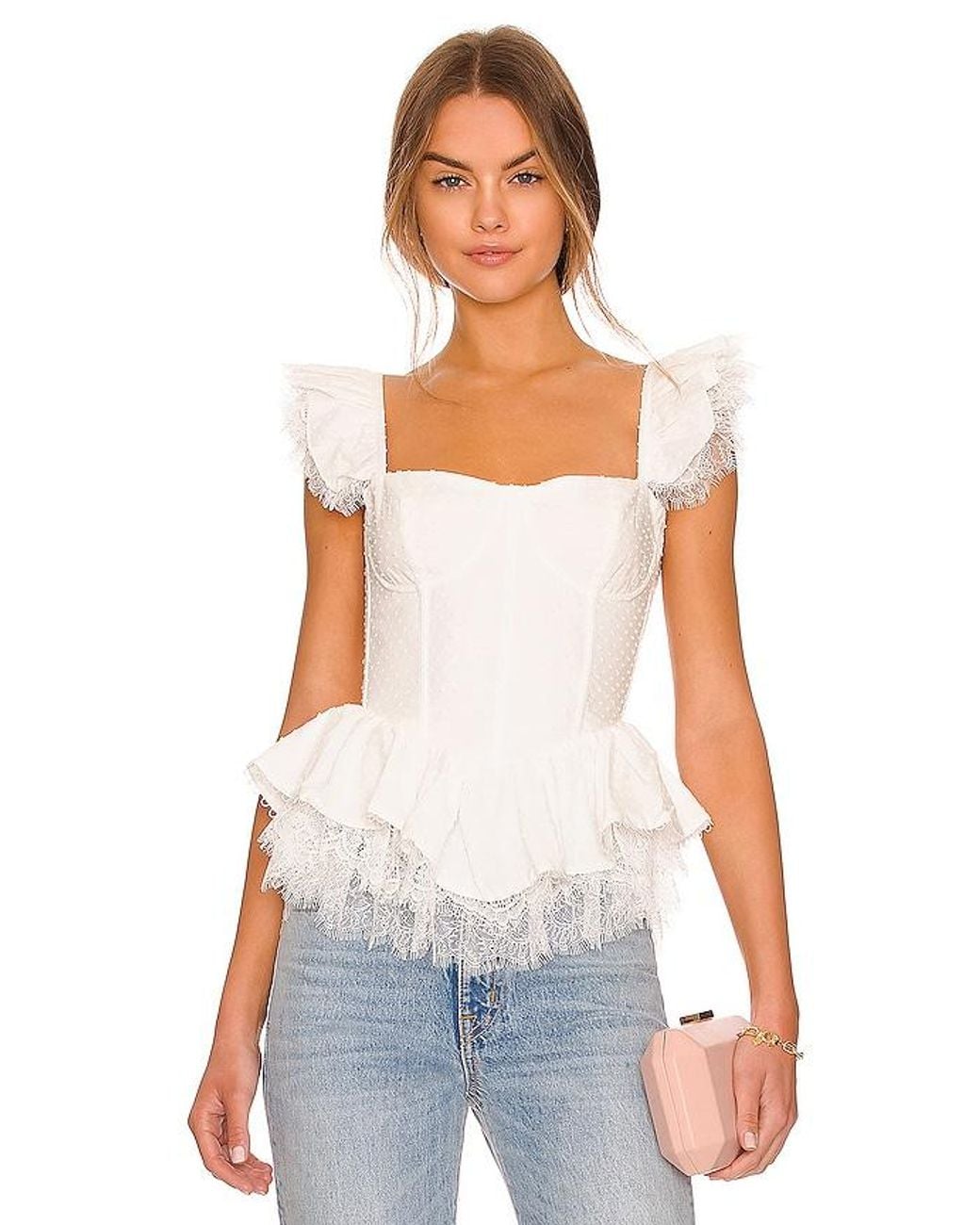 V. Chapman White Sorento Corset Top