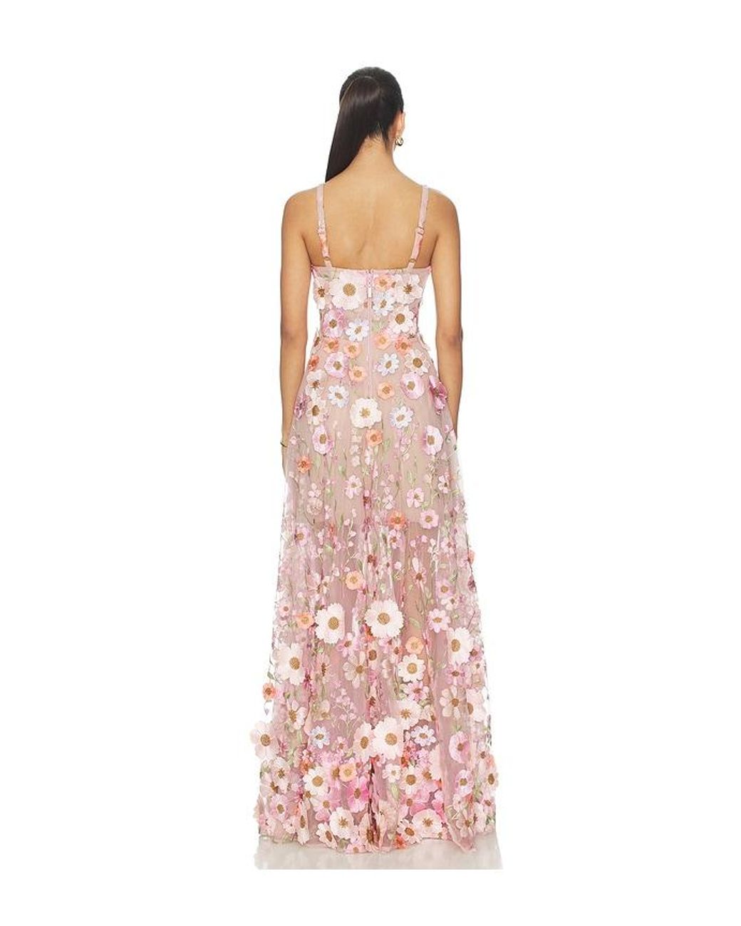 Bronx and Banco White Venice 3D Floral Jasmine Maxi Gown