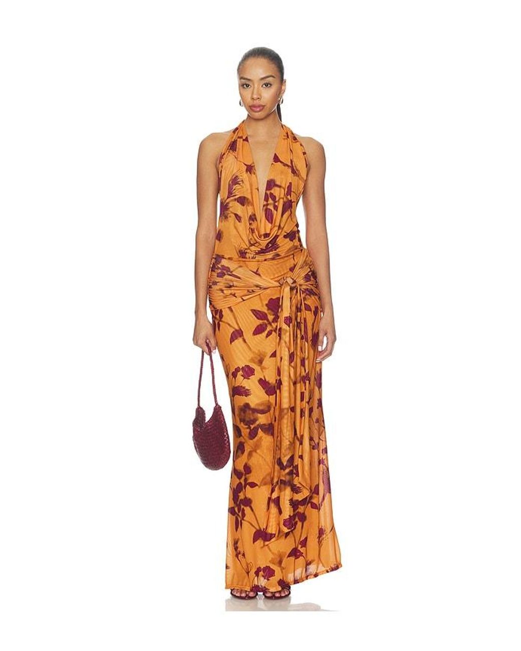 Especia Orange Napali Long Dress
