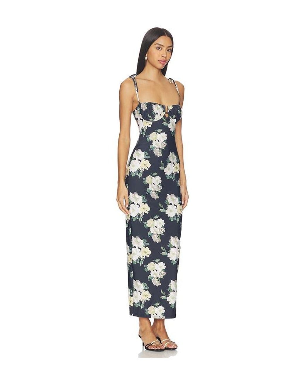 Montce Blue Petal Long Slip Dress