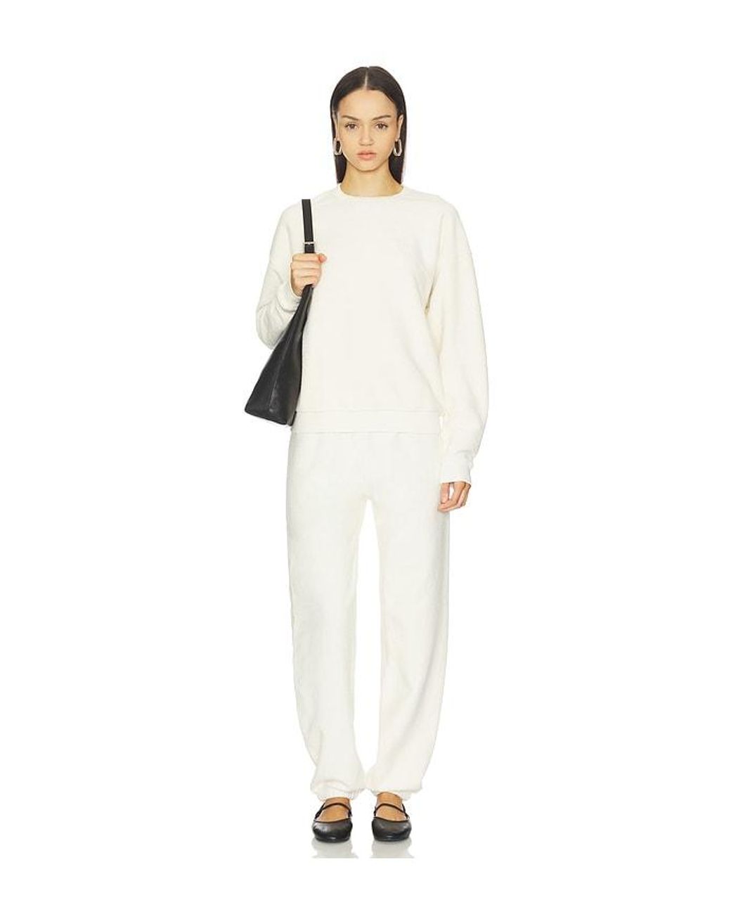 ÉTERNE White Classic Reverse French Terry Crew Sweatshirt