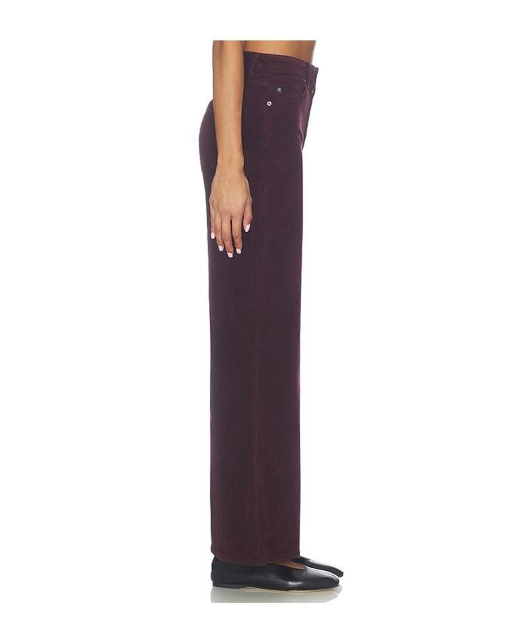 AG Jeans Purple Saige Wide Leg Jeans