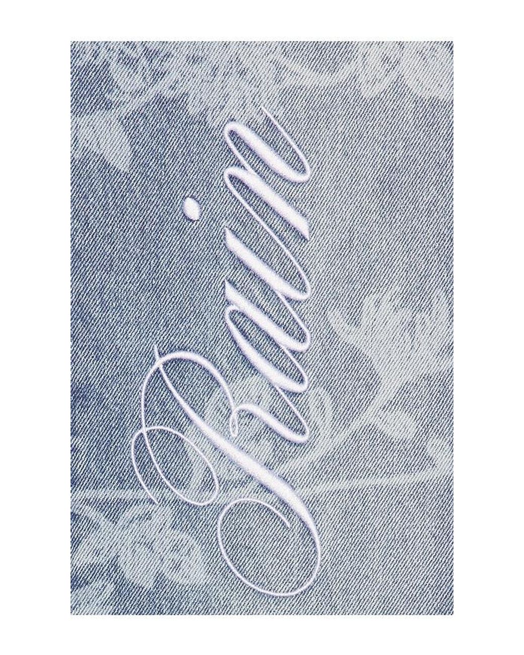 Ryoko Rain Blue Laser Engraved Floral Jeans for men