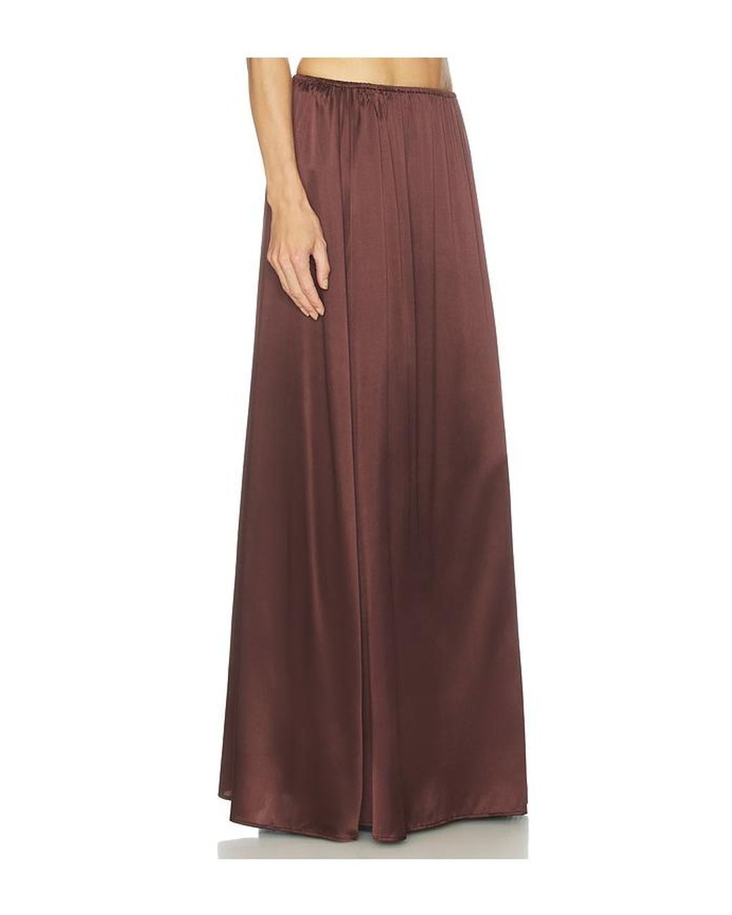 Helsa Brown The Silk Charmeuse Maxi Skirt