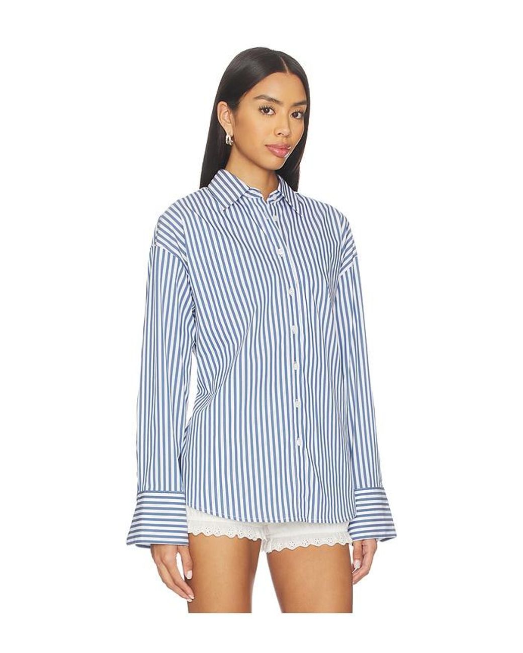 GOOD AMERICAN Blue Oversized Shirt