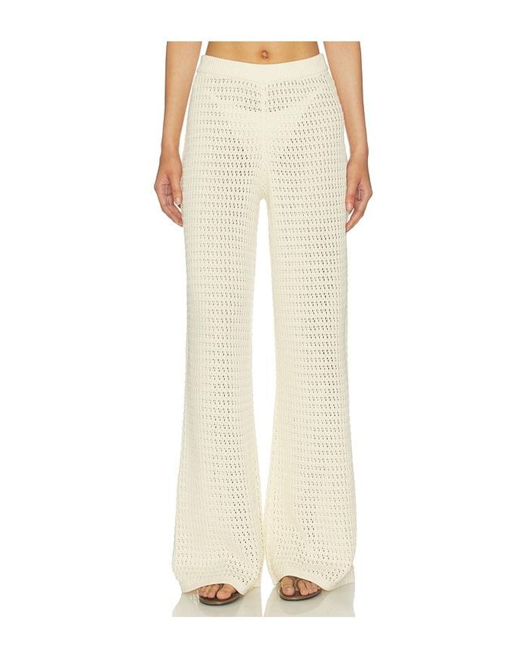 Tularosa White Rennata Open Stitch Pant