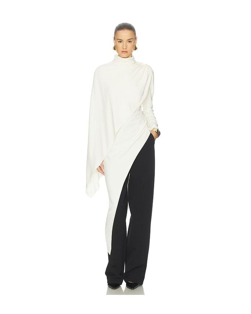 Helsa White The Wilhelmina Cape Top