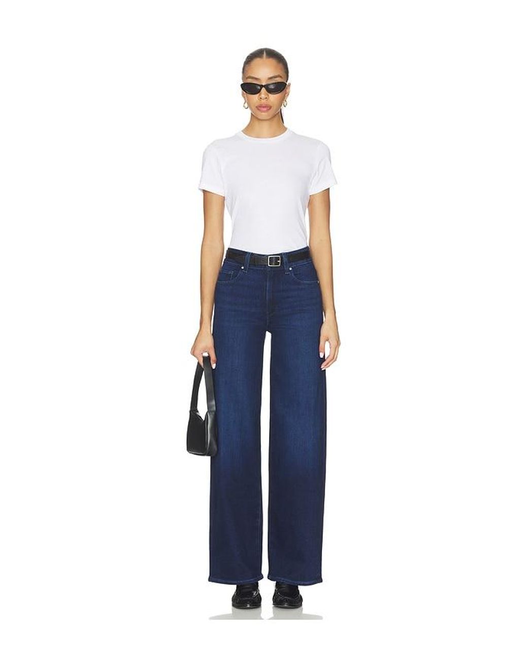 PAIGE Blue Sasha Wide Leg Jeans