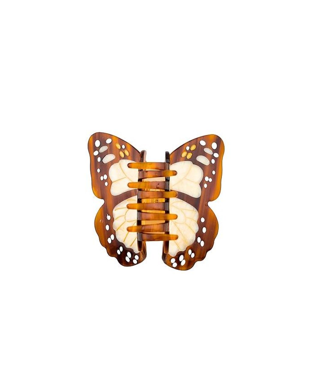 Solar Eclipse Brown Hand-Painted Boho Monarch Claw Hair Clip