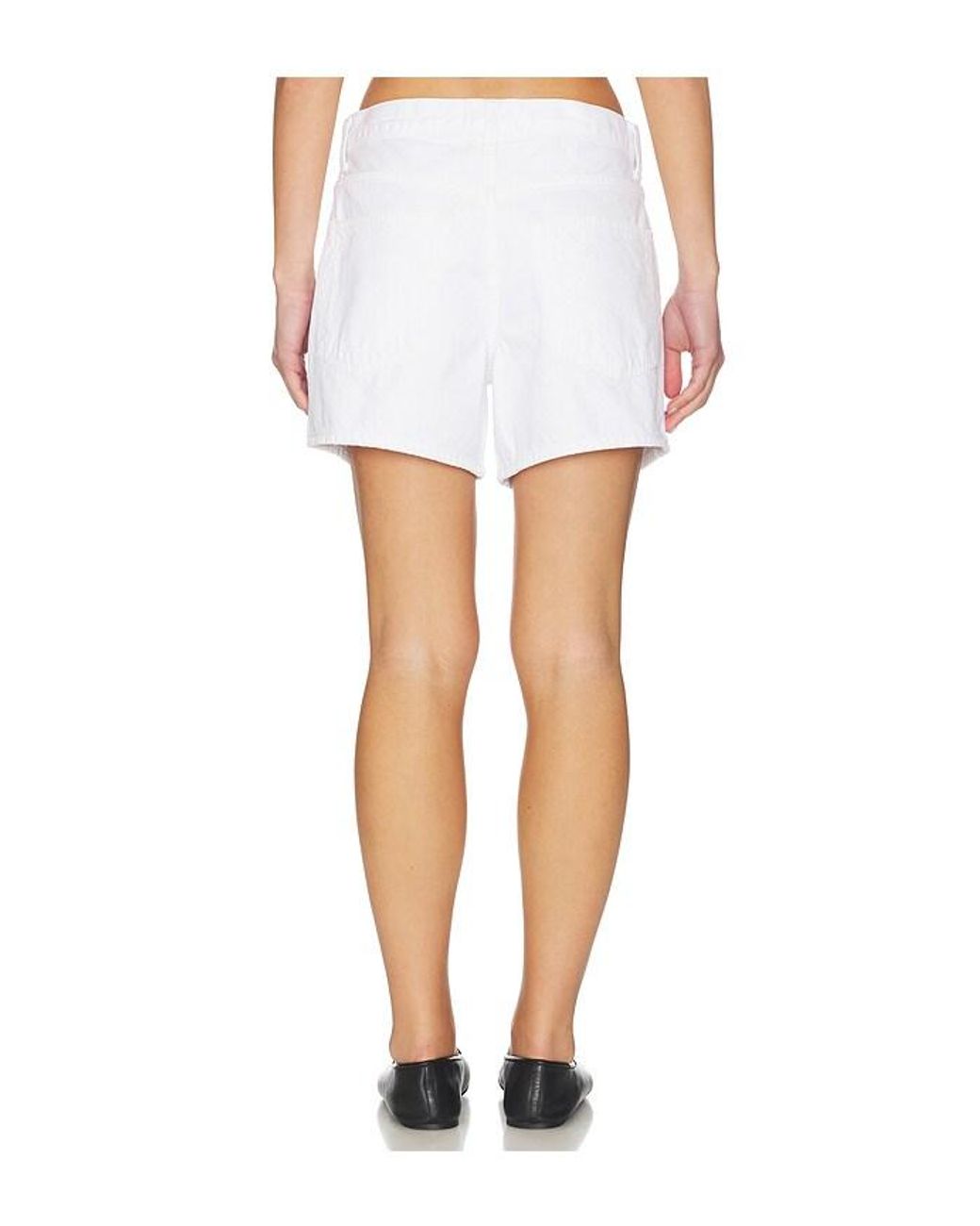 Agolde White Leith Oversized Shorts