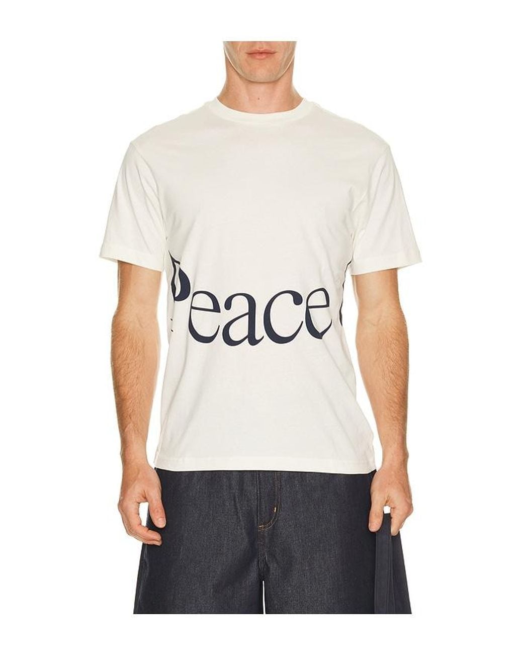 Museum of Peace & Quiet White Jumbo Wordmark T-Shirt for men