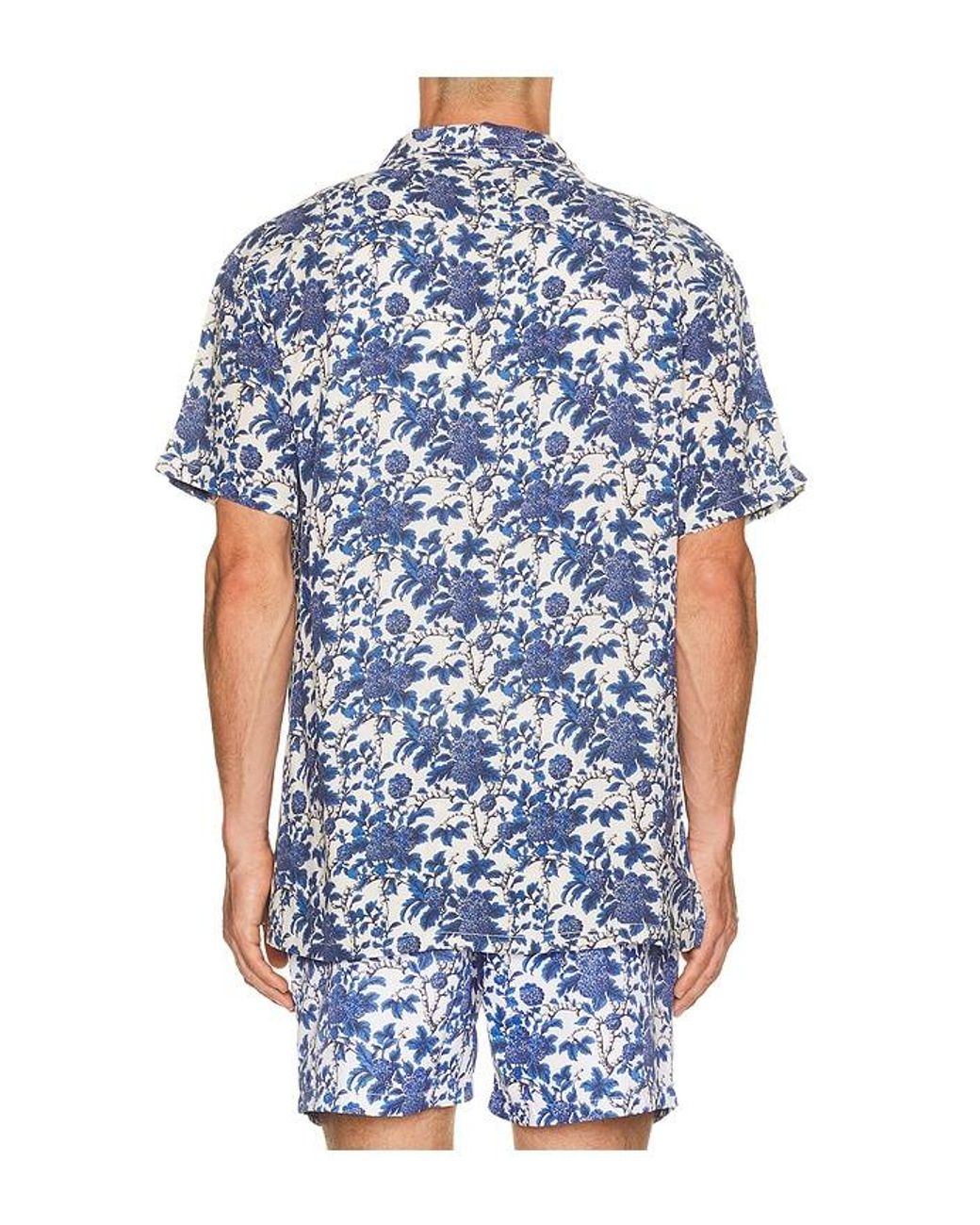 ARRELS Barcelona Blue Marmaris X Malika Favre Camp Collar Shirt for men